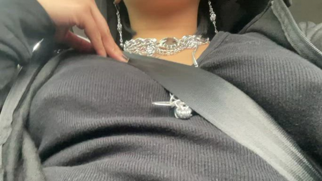 A little Filipina titty flash during the car ride ????????