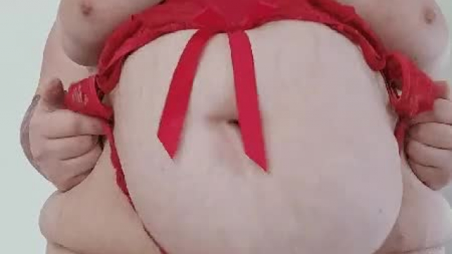 I hope you enjoy the way Mommy's huge belly and tits jiggle in her new red linge