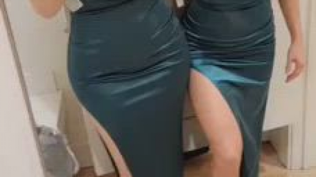 Love how the same dress looks so different on my huge bimbo tits [oc]