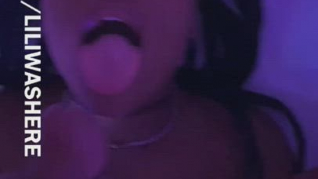 Ebony Sucking with cum in mouth ????