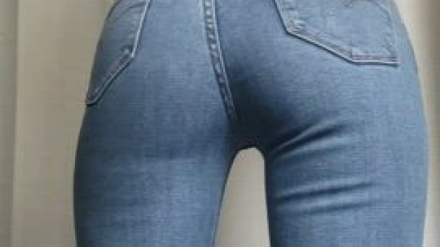 My little butt looks so cute in jeans, but even cuter when I peel them off
