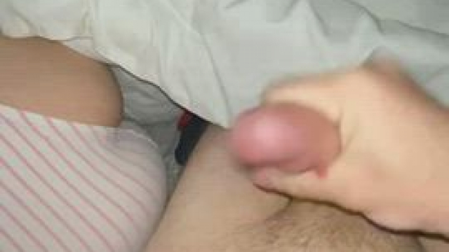 Watch me shoot a thick glob of cum all over her fat ass