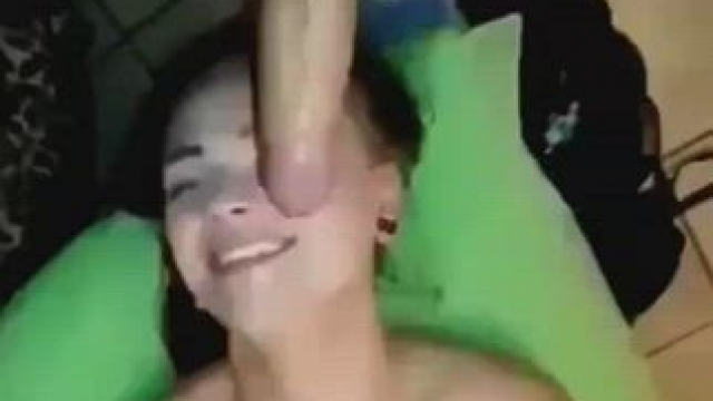 [/r/deepthroat] This big dick shouldn't even fit in her mouth