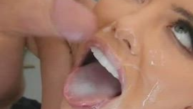 Adriana Chechik loving all of her messy double cumshot facial