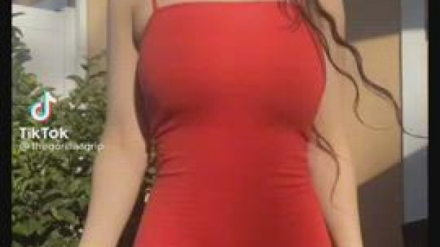 Looking amazing in this red dress