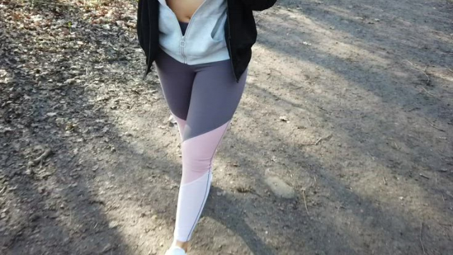 Love showing my tits off on my morning walk! [GIF]