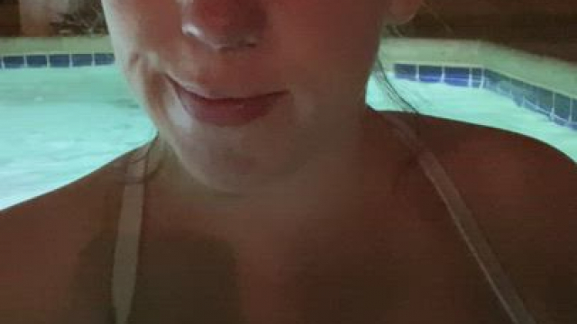 What happens when a naughty milf is in a hotel hot tub?