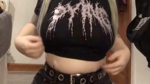 It’s hard to squeeze them in this tiny crop top! who likes titty drops?