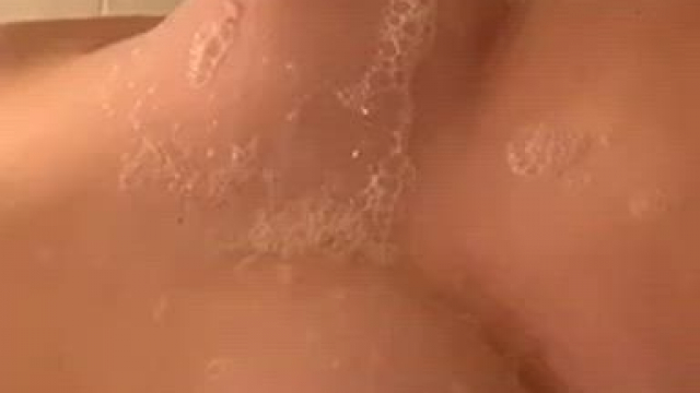 Now imagine instead of soap it’s your cum she’s rubbing all over her tits ????