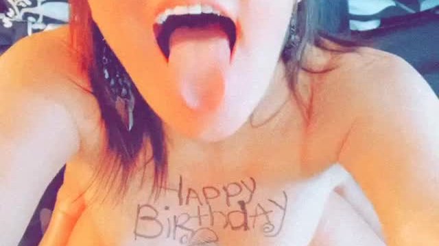 All she wants for her birthday is cum