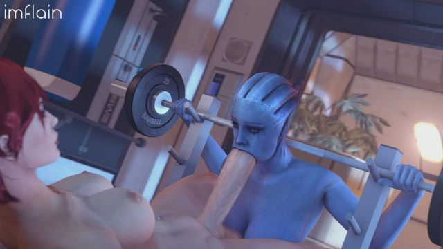 Futa Femshep face fucking Liara (Imflain) [Mass Effect]