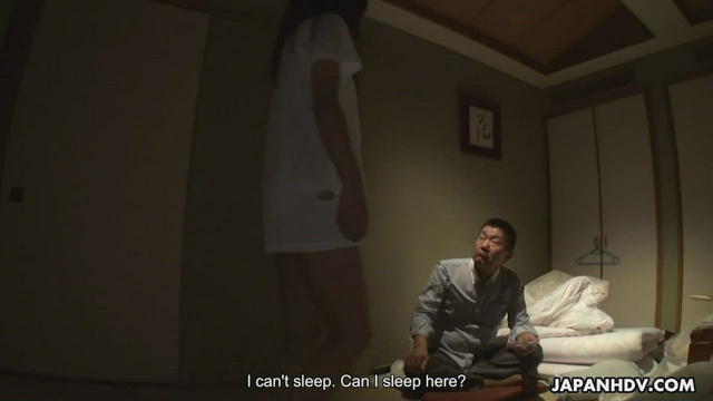 Runa Kobayashi comes into her step fathers bedroom as she can not sleep