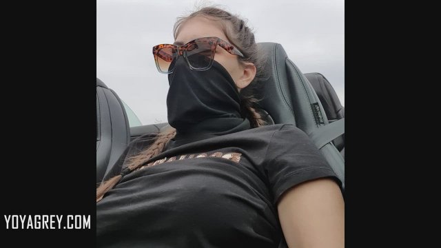 My first tits flashing in public from a cabriolet!