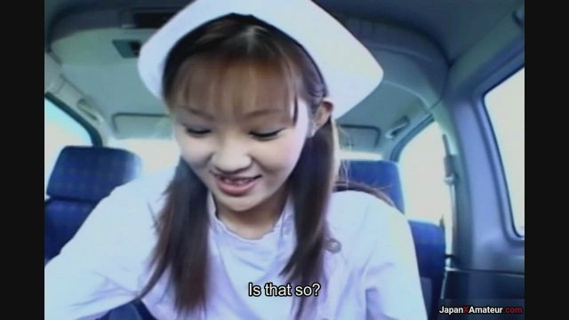 Japanese Nurse Giving A Blowjob Examination In A Car