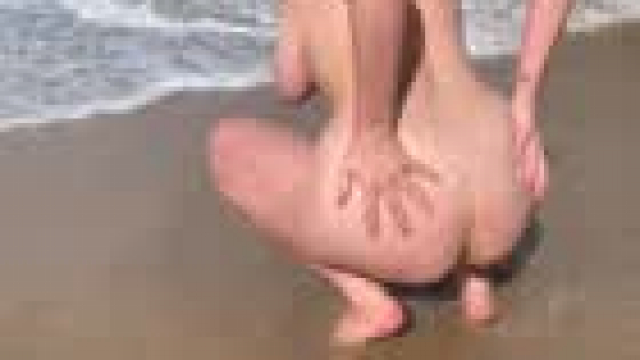 Squat fuck practice on the beach