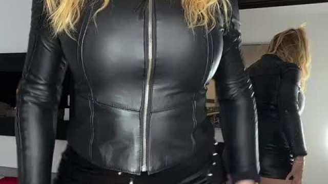 my leather outfit today…I get horny every time I put it on