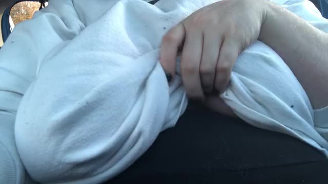 Pulling my veiny heavy tits out in a busy Thanksgiving eve parking lot for you..