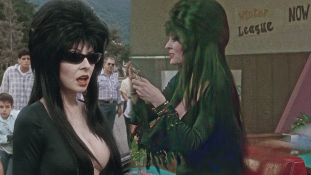 Accidental Nipslip on set of Cassandra Peterson in Elvira: Mistress of the Dark 
