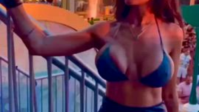 Hot milf showing her Tomorrowland’s moments and her huge boobs