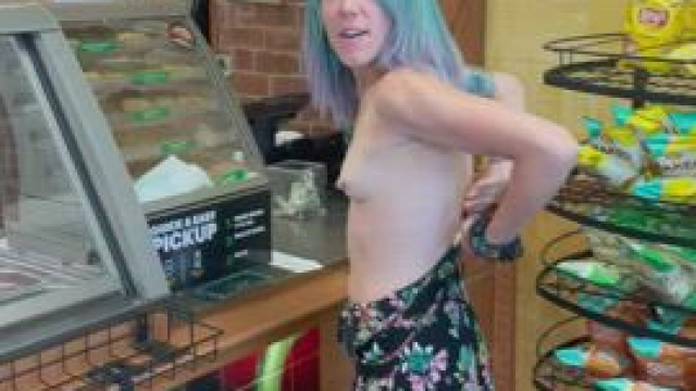He dared me to get naked before the cashier came back!! Definitely did NOT see t
