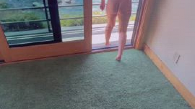 Sneaking out on the balcony on a busy lake day :) [gif]