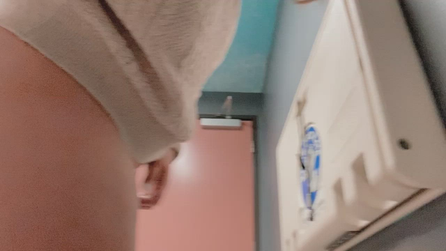 A little plug fun in a public bathroom!
