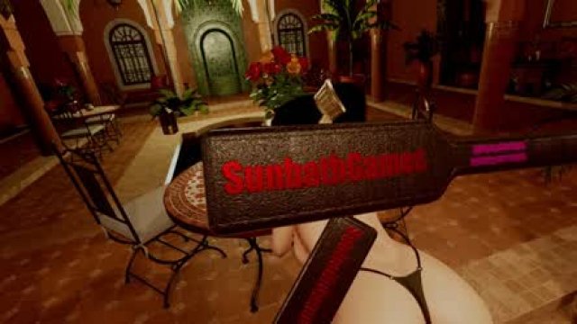 SunbathGames Free VR minigame - Late night spanking with Primrose, with physics 