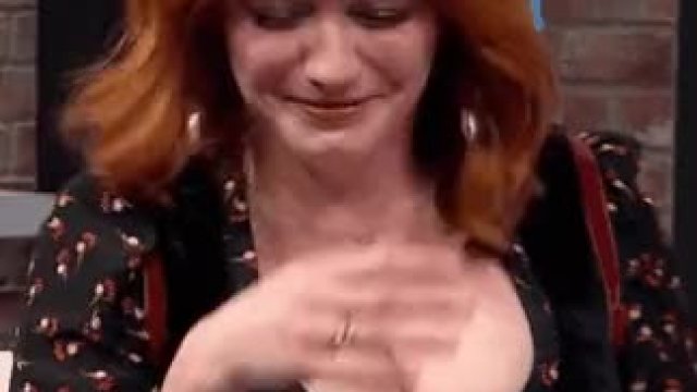 Christina Hendricks showing a ton of cleavage