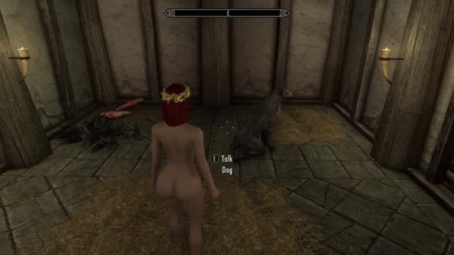 Beastess desperately wants to be filled with his puppies! (Made by me in Skyrim)