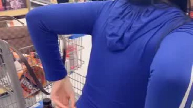 Hot girl in supermarket