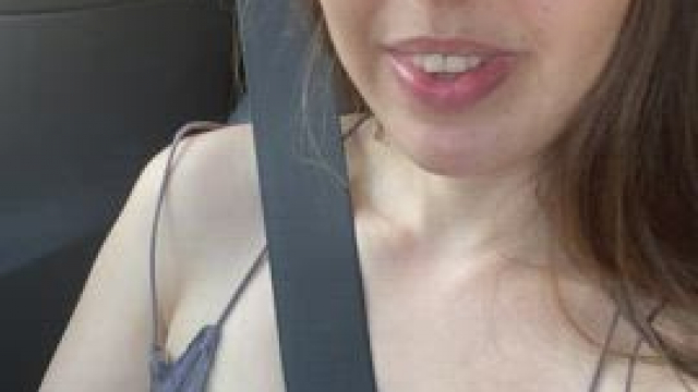 Rubbing my horny pussy in the car because I couldn't wait until I got home
