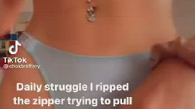 huge booty tries to put on pants