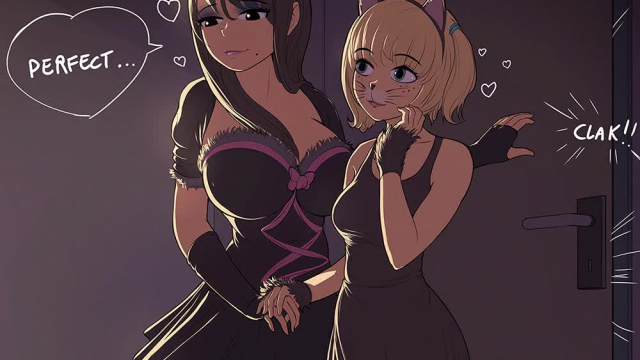 Futa couple in a party (lewdua)