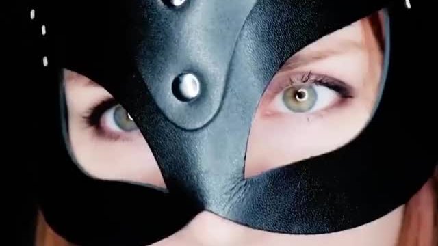 Masked vixen gets a huge facial after a sensual blowjob