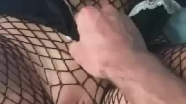 Fishnets and cum in bed, that's what Sundays are for!