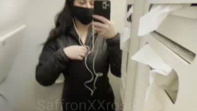 Does airplane bathroom count as a public place? [GIF]