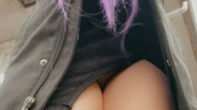 Does this purple haired slut POV striptease give you a boner?