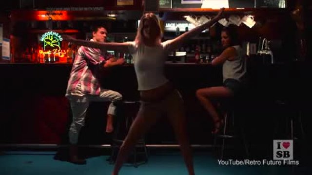 Samara Weaving giving a sultry lap-dance in &quot;Squirrel Boys&quot;