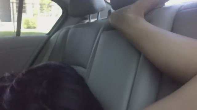Passionately Eating Pussy in the Car
