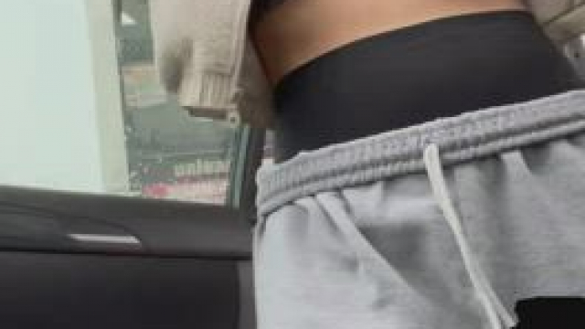 Showing off my titties at the gas station [gif]